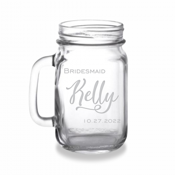 Celebrate | Personalized 16oz Mason Jar with Handle